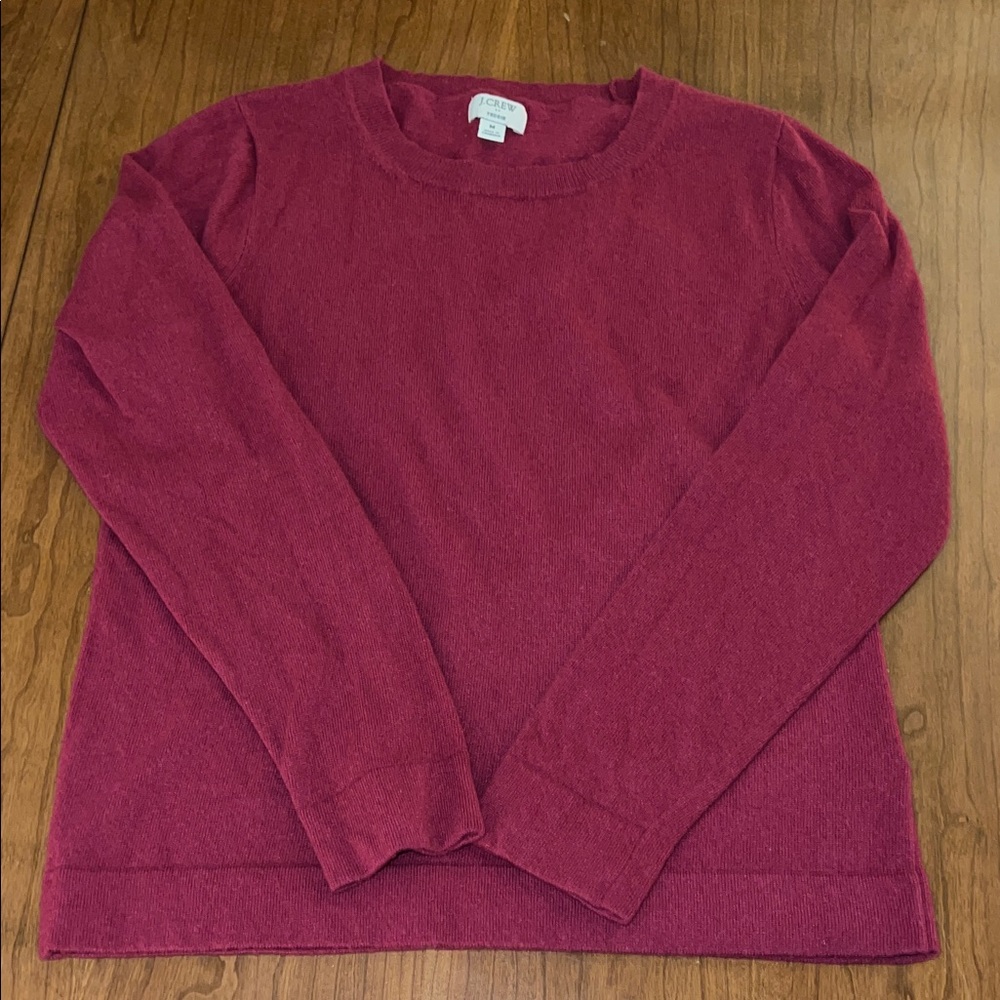 J Crew Long Sleeve Sweater “Teddie”. Raspberry color size Med
